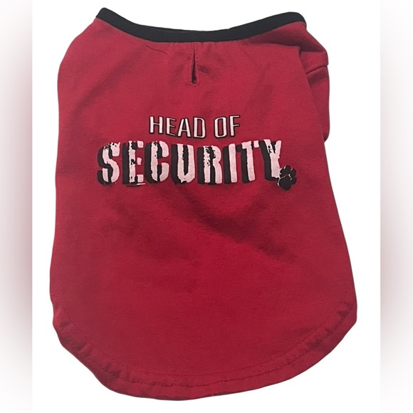 XS “Head of Security” Red Dog Shirt - Picture 1 of 4